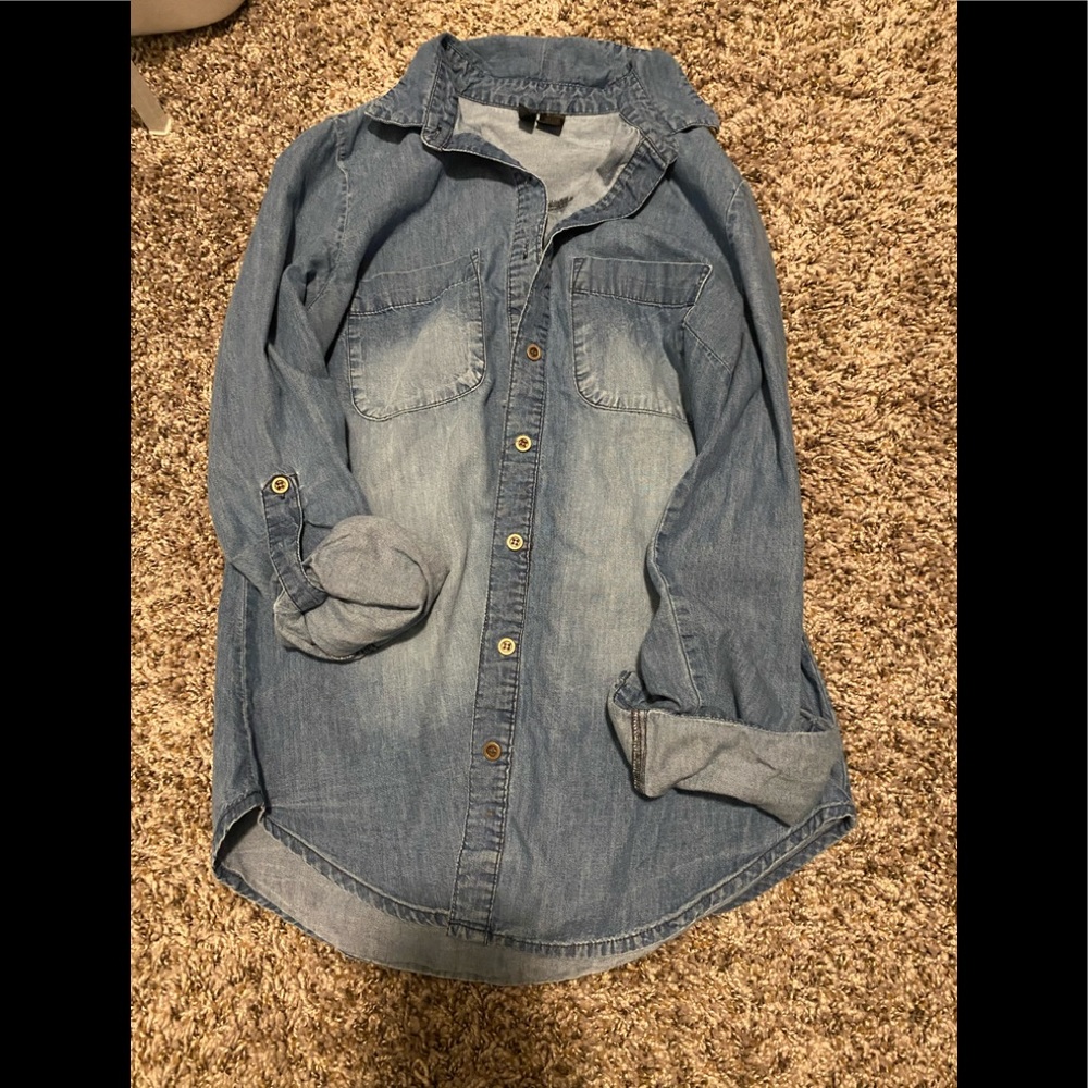 Denim button up